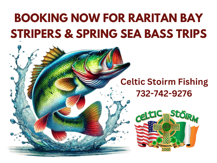 Booking now for Raritan Bay Stripers & Spring Sea Bass Trips